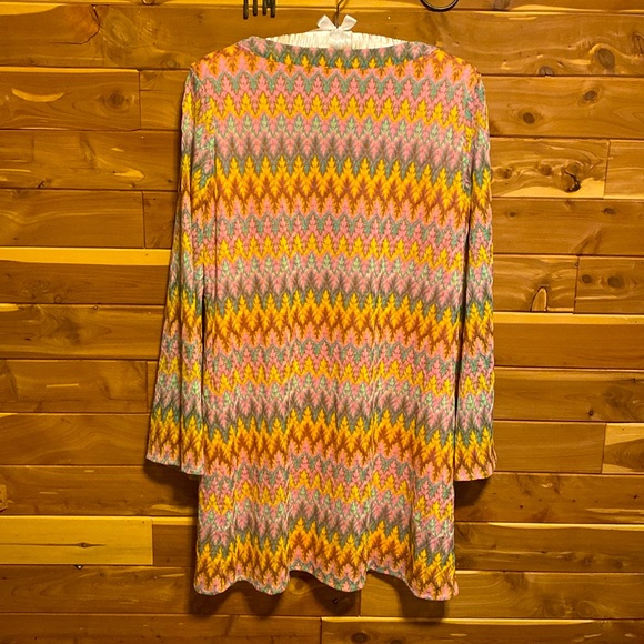 Geometric Bell Dress with Front Lace-Up Detail - Picture 5 of 7